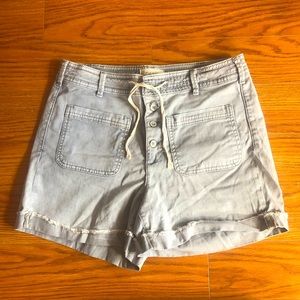 Chino high rise button up shorts